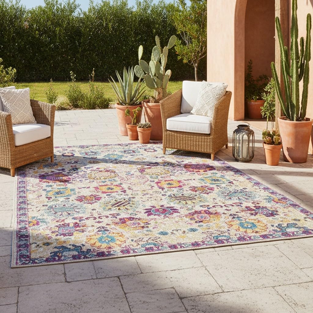 Amazon.com: Colorful Vintage Floral Texture Waterproof Outdoor